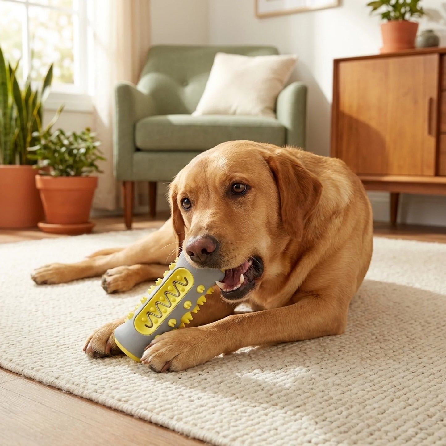 Dog Dental Chew Toy & Toothbrush | BPA-Free Teeth Cleaning Stick | Reduces Plaque & Tartar