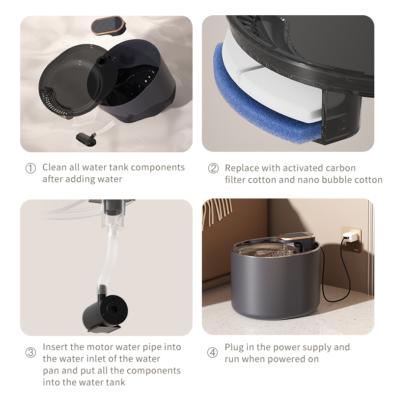 Automatic Pet Water Fountain — Quiet 3L Filtered Dispenser for Cats & Dogs