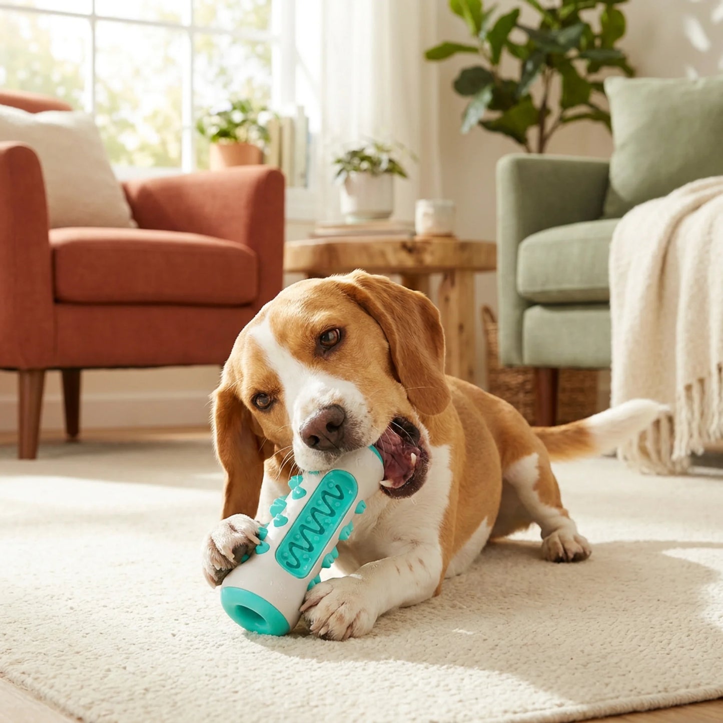 Dog Dental Chew Toy & Toothbrush | BPA-Free Teeth Cleaning Stick | Reduces Plaque & Tartar