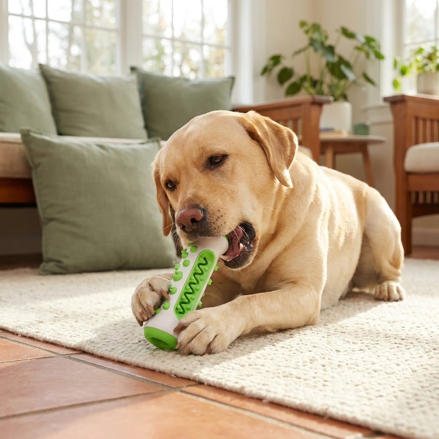 Dog Dental Chew Toy & Toothbrush | BPA-Free Teeth Cleaning Stick | Reduces Plaque & Tartar