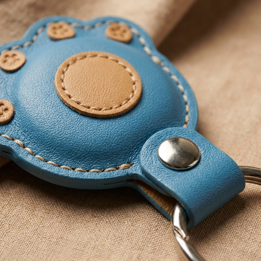 Pet AirTag Collar Case — Leather Paw Design GPS Tracker Holder for Dogs and Cats, 4 Colours