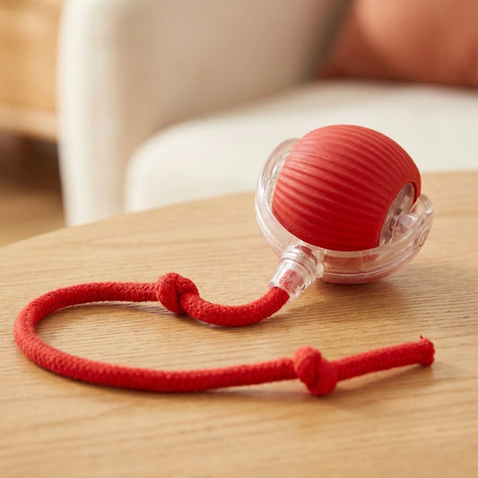 Smart Rolling Pet Ball with Rope — Motion-Activated Interactive Toy for Cats and Dogs, 4 Colours