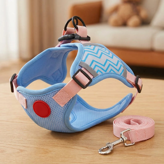 No-Pull Dog Harness and Leash Set — Reflective Vest Design, Breathable Mesh, 4 Colours, Sizes S–XL