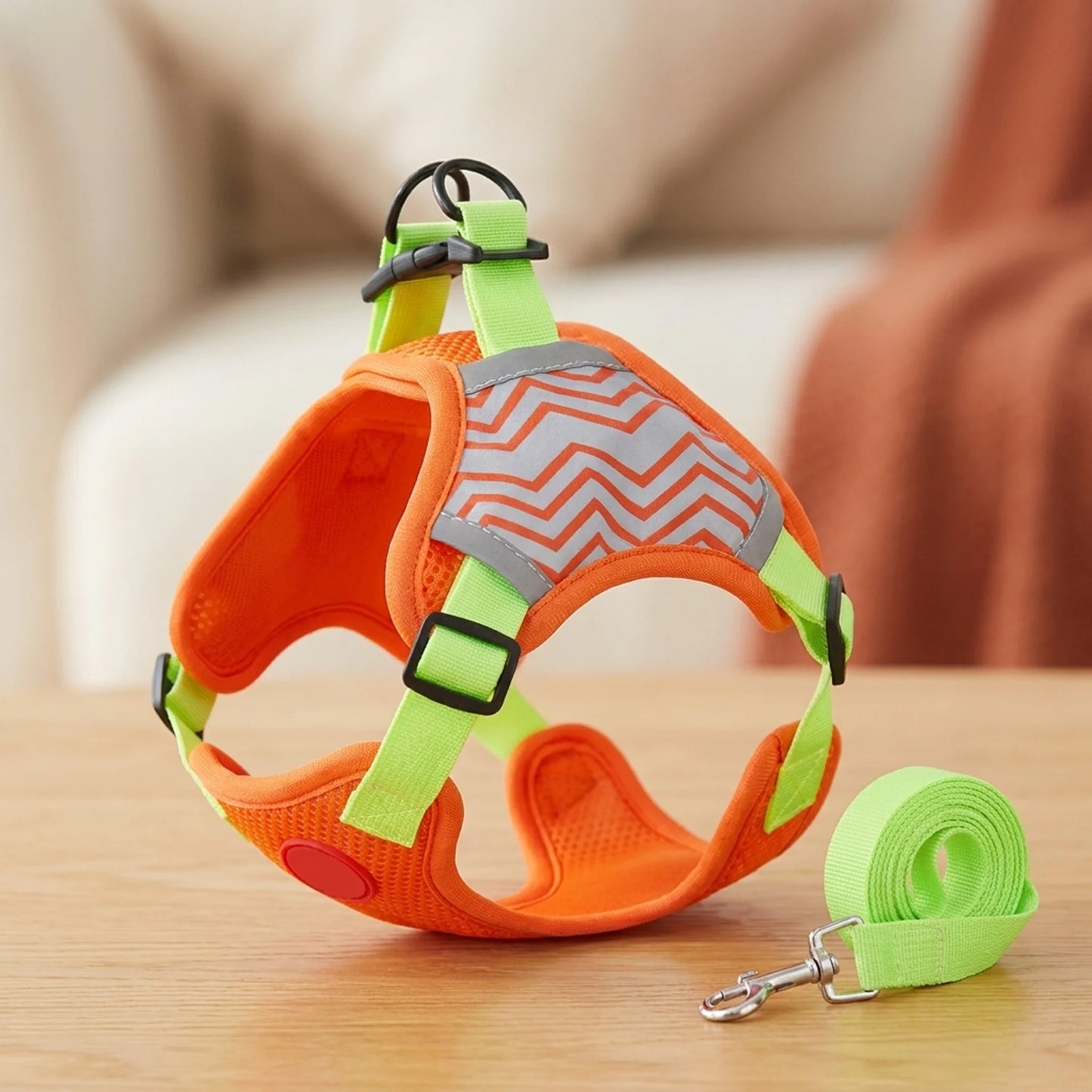 No-Pull Dog Harness and Leash Set — Reflective Vest Design, Breathable Mesh, 4 Colours, Sizes S–XL