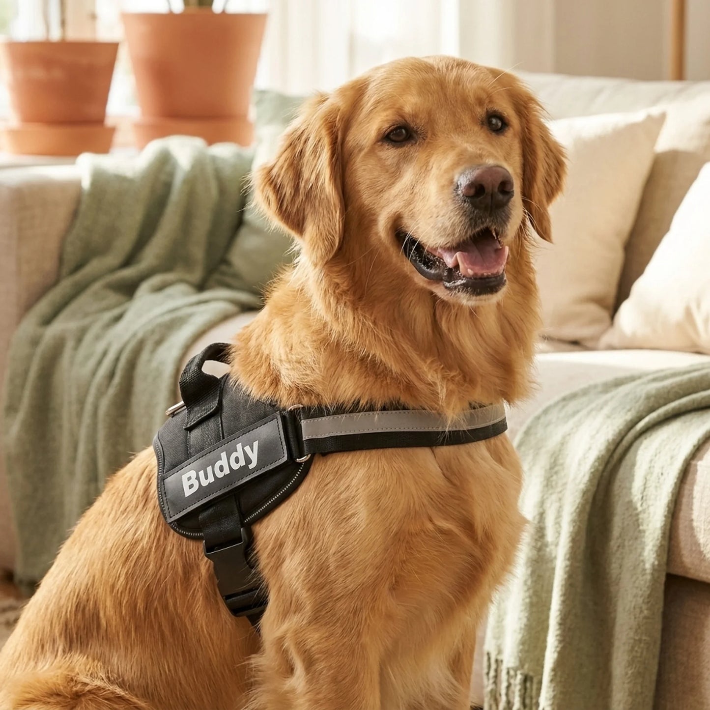 Reflective No-Pull Dog Harness — Adjustable Padded Vest with Control Handle, 14 Colours, Sizes XS–2XL