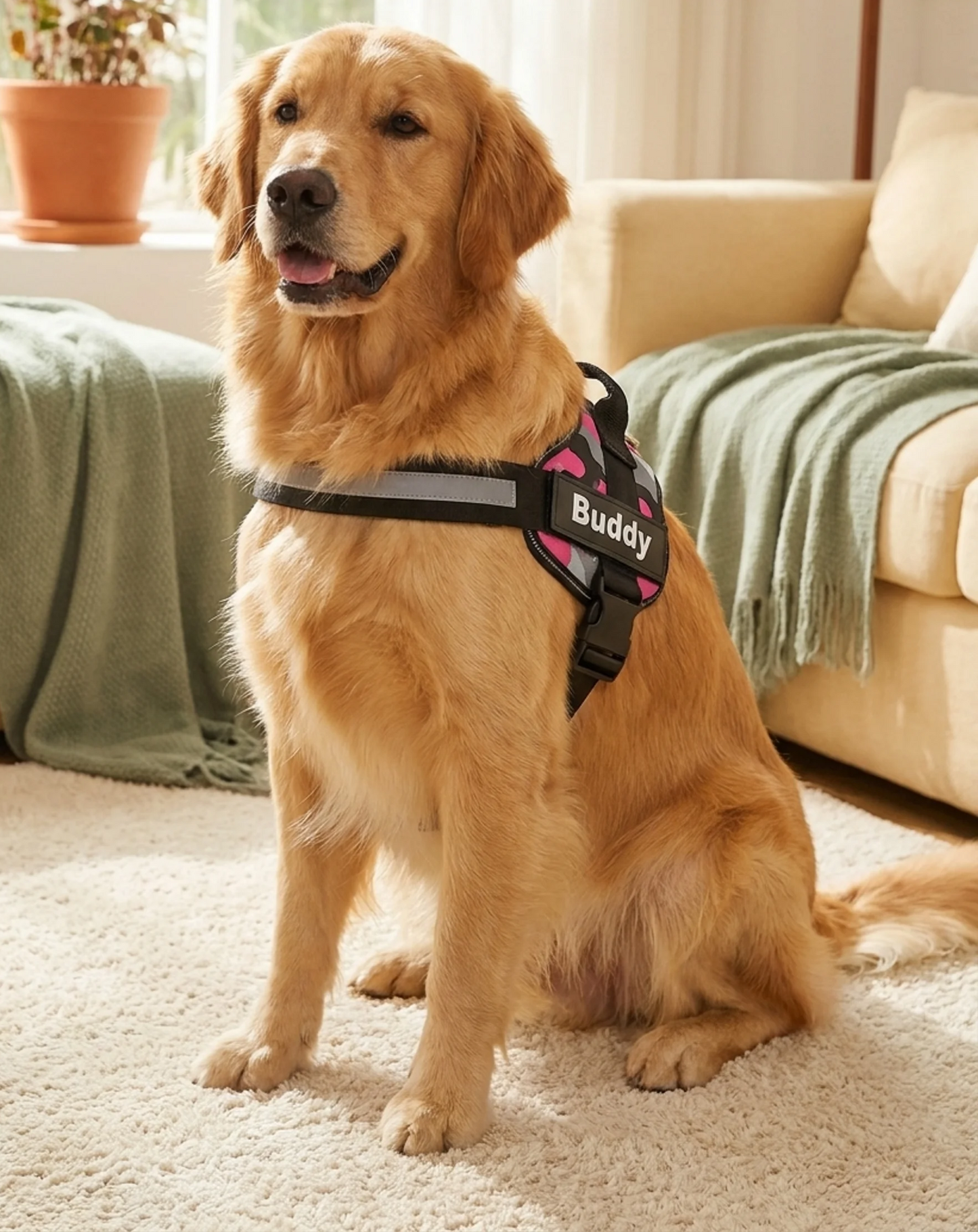 Reflective No-Pull Dog Harness — Adjustable Padded Vest with Control Handle, 14 Colours, Sizes XS–2XL