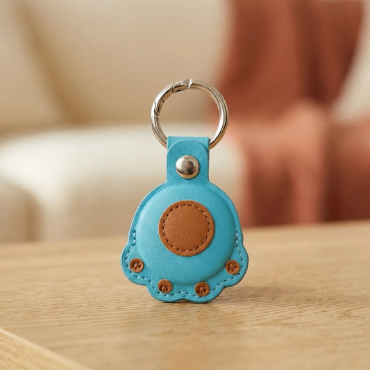 Pet AirTag Collar Case — Leather Paw Design GPS Tracker Holder for Dogs and Cats, 4 Colours