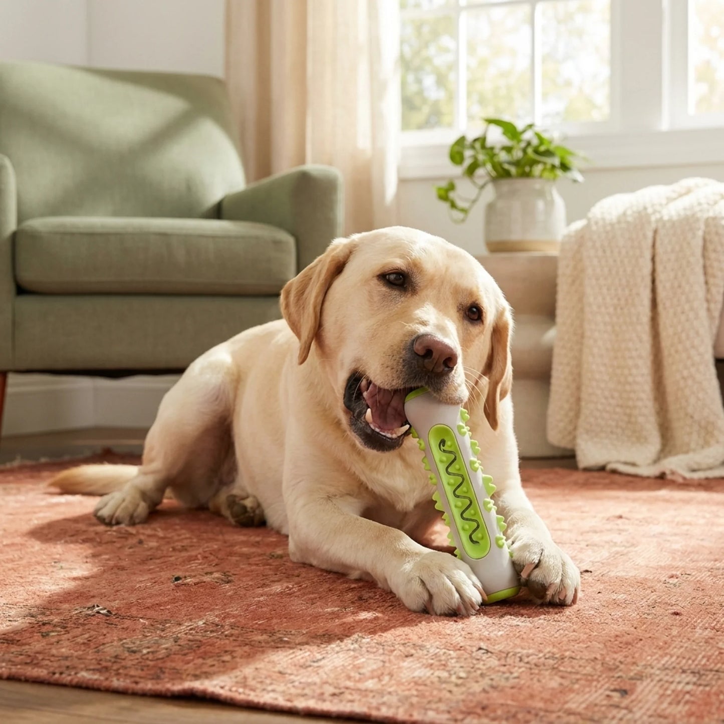 Dog Dental Chew Toy & Toothbrush | BPA-Free Teeth Cleaning Stick | Reduces Plaque & Tartar